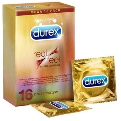 Durex Real Feel Prezerwatywy gładkie bez lateksu 16 szt.
