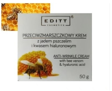 EDITT Krem przeciwzmarszczkowy z jadem pszczelim i kwasem hialuronowym 50 g