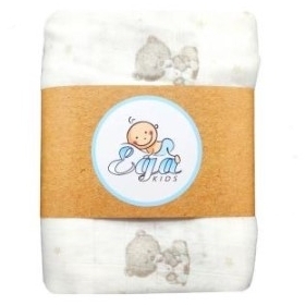 EGA Pielucha Bambusowa 120/120 Miś szary 1 sztuka
