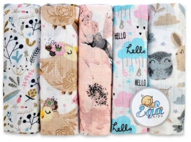 EGA pielucha tetrowa 70 x 80 cm, zestaw 1, 5 sztuk