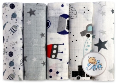 EGA pielucha tetrowa druk 70 x 80 cm, zestaw 9, 5 sztuk