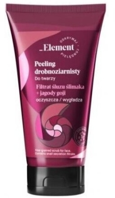 ELEMENT Peeling drobnoziarnisty do twarzy filtrat śluzu ślimaka i jagody goji 75ml