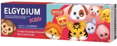 ELGYDIUM EMOJI KIDS Pasta do zębów dla dzieci 3-6 lat o smaku orzeźwiająca truskawka 50 ml