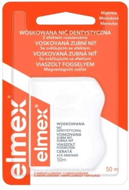 ELMEX Nić dentystyczna woskowana - miętowa 50 m