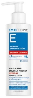 EMOTOPIC BACTERIA CONTROL Micelarna Emulsja myjąca MEDICAL do twarzy i ciała 190 ml