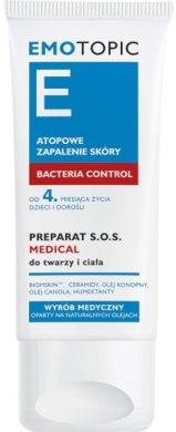EMOTOPIC BACTERIA CONTROL Preparat S.O.S. MEDICAL do twarzy i ciała 30 ml