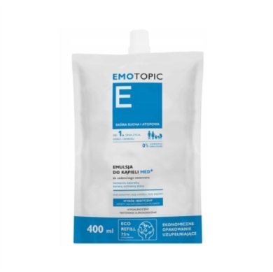 EMOTOPIC Emulsja do kąpieli MED+ do codziennego stosowania REFIL 400 ml