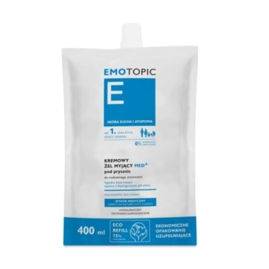 EMOTOPIC Kremowy Żel myjący MED+ pod prysznic do codziennego stosowania REFIL 400 ml