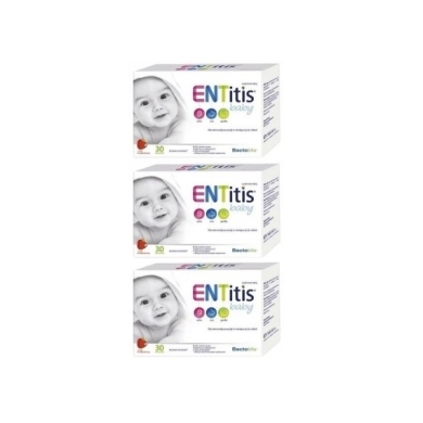 ENTitis Baby smak truskawkowy 30 saszetek Wielopak x3