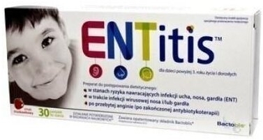 ENTitis smak truskawkowy 30 pastylek