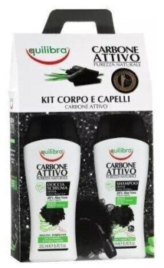 EQUILIBRA Zestaw WĘGIEL Szampon 250 ml + Żel pod prysznic 250 ml