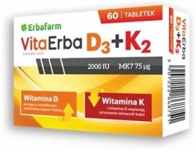 ERBAFARM VitaErba D3 + K2 60 tabletek