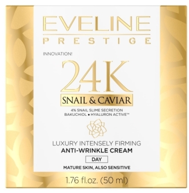 EVELINE 24K SNAIL & CAVIAR Luksusowy ujędrniający Krem przeciwzmarszczkowy na dzień 50 ml