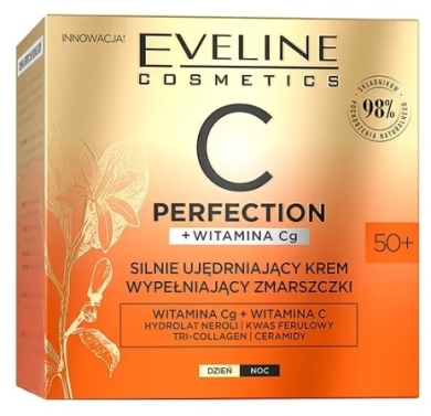 EVELINE C-PERFECTION Silnie Ujędrniający Krem wypełniający zmarszczki 50+ 50 ml