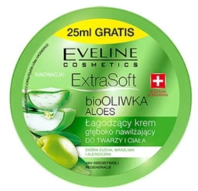 EVELINE EXTRA SOFT BIO Łagodzący krem głęboko nawilżający do twarzy i ciała 175ml