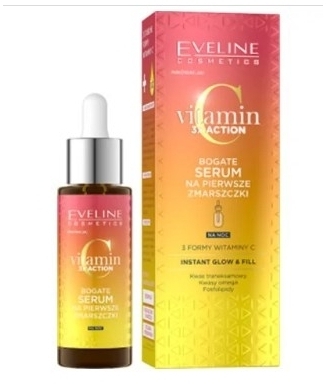 EVELINE Vitamin C 3xAction Bogate Serum na pierwsze zmarszczki na noc 30ml