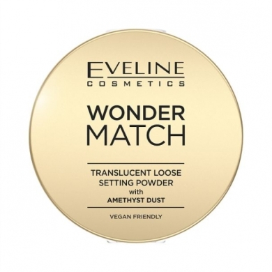 EVELINE WONDER MATCH TRANSCULENT LOOSE SETTING Puder z pyłem ametystowym