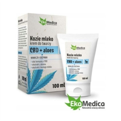 Ekamedica Kozie mleko pielęgnujący krem do twarzy CBD + aloes 100 ml