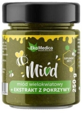 Ekamedica Miód wielokwiatowy + ekstrakt z pokrzywy 250 g