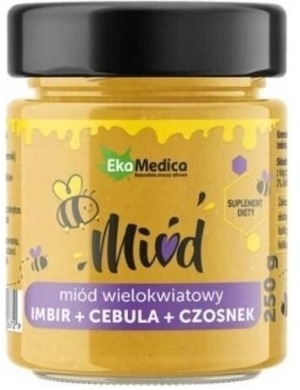 Ekamedica Miód wielokwiatowy imbir + cebula + czosnek 250 g