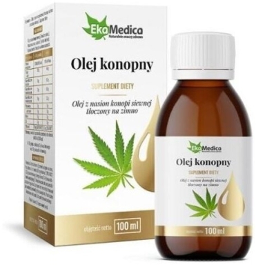 Ekamedica Olej konopny z witaminą  E 100 ml (Data ważności 29.02.2024)