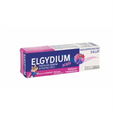 Elgydium kids Pasta do zębów w żelu malinowo-truskawkowa 2-6 lat 50 ml