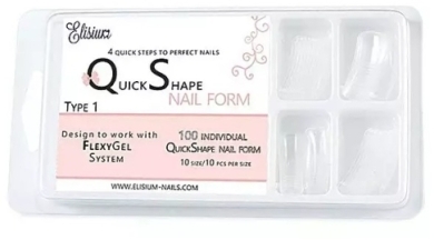 Elisium Quick shape Formy Do Przedłużania Paznokci Typ 1 100 sztuk