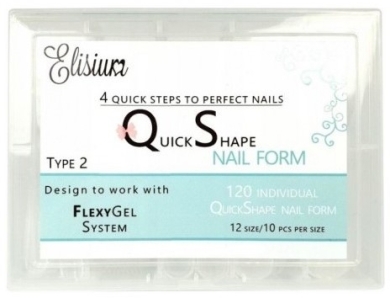Elisium Quick shape Formy Do Przedłużania Paznokci Typ 2 120 sztuk