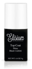 Elisium Top Coat Shiny Black Confetti 9 g