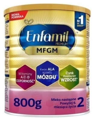 Enfamil Premium MFGM 2 Mleko następne dla niemowląt 800 g