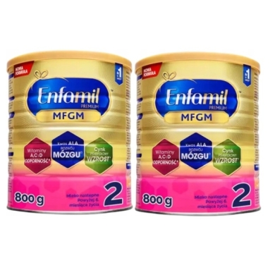Enfamil Premium MFGM 2 Mleko następne dla niemowląt 800 g Wielopak x2
