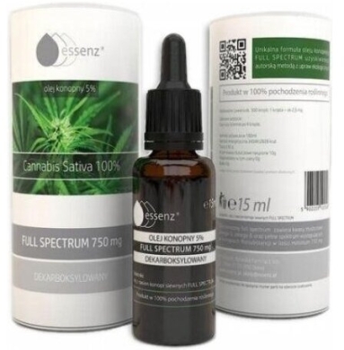 Essenz DECARBOXYLATED olej konopny 5% full spectrum 750 mg 15 ml