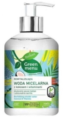 FARMONA GREEN MENU Rewitalizująca woda micelarna z kokosem i witaminami 270ml