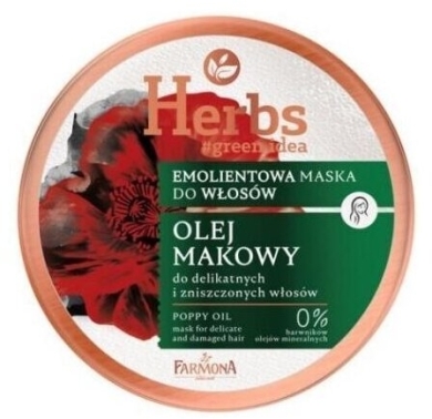 FARMONA herbs maska emolientowa do włosów zniszczonych i delikatnych olej makowy 250ml