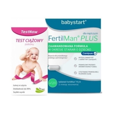 FERTILMAN PLUS 120 kapsułek + TestNow test ciążowy 1 sztuka