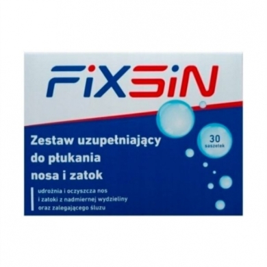FIXSIN Zestaw uzupełniający do płukania nosa, zatok 30 saszetek
