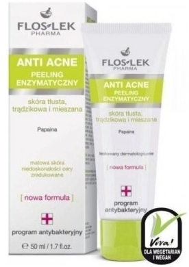 FLOS-LEK ANTI ACNE IDEAL SKIN Peeling enzymatyczny 50 ml