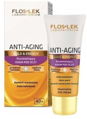 FLOS-LEK ANTI-AGING GOLD & ENERGY Krem rozświetlający pod oczy 30 ml