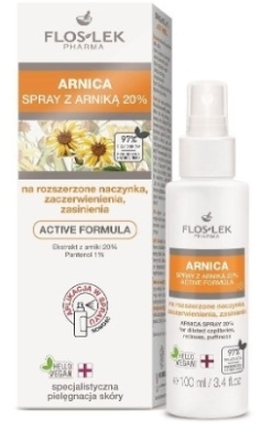 FLOS-LEK ARNICA Spray z arniką 20%  na rozszerzone naczynka, podpuchnięcia, zasinienia active 100ml
