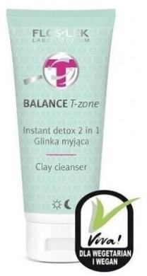 FLOS-LEK BALANCE T-zone Instant detox 2w1 Glinka Myjąca 125 ml