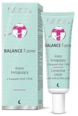 FLOS-LEK BALANCE T-zone Krem korygujący z kwasami AHA i PHA 50 ml