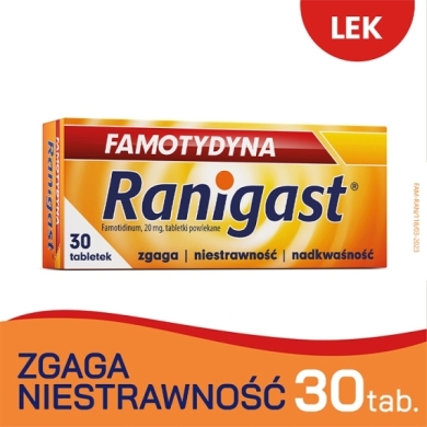 Famotydyna Ranigast 0,02g 30 tabletek powlekanych