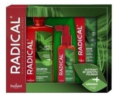 Farmona Radical zestaw wzmacniający - szampon 400ml + odżywka 100ml + serum 100ml