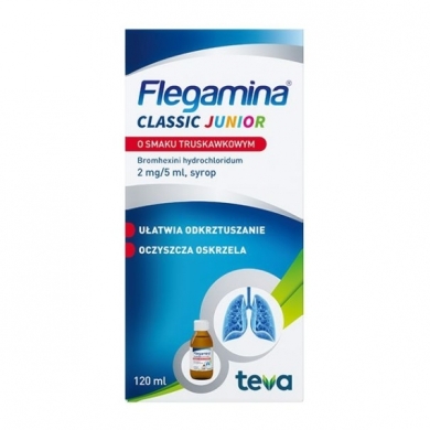 Flegamina Junior syrop o smaku truskawkowym 2 mg/5 ml 120 ml