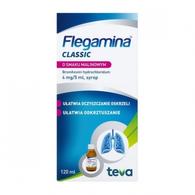 Flegamina o smaku malinowym syrop 120 ml