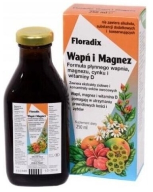 Floradix Wapń i Magnez Płyn 250 ml
