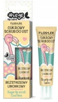 Flos-lek VEGE LIP CARE Cukrowy Scrub Do Ust Bezstresowy Limonkowy 14g