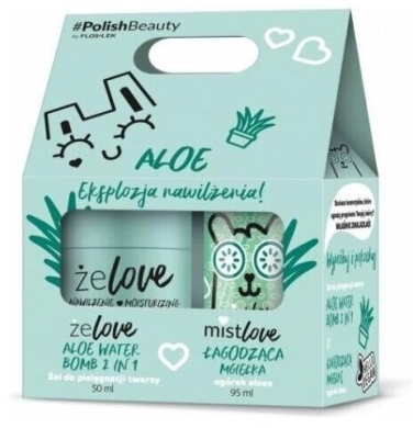 Flos-lek Zestaw Aloe Żel do pielęgnacji twarzy i mgiełka łagodząca