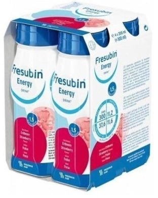 Fresubin Energy Drink o smaku truskawkowym 4x200 ml