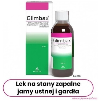 GLIMBAX do płukania jamy ustnej i gardła 200 ml